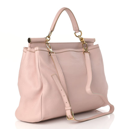 Dolce & Gabbana Grained Deerskin Extra Large Miss Sicily Satchel Light Pink 3 of 18