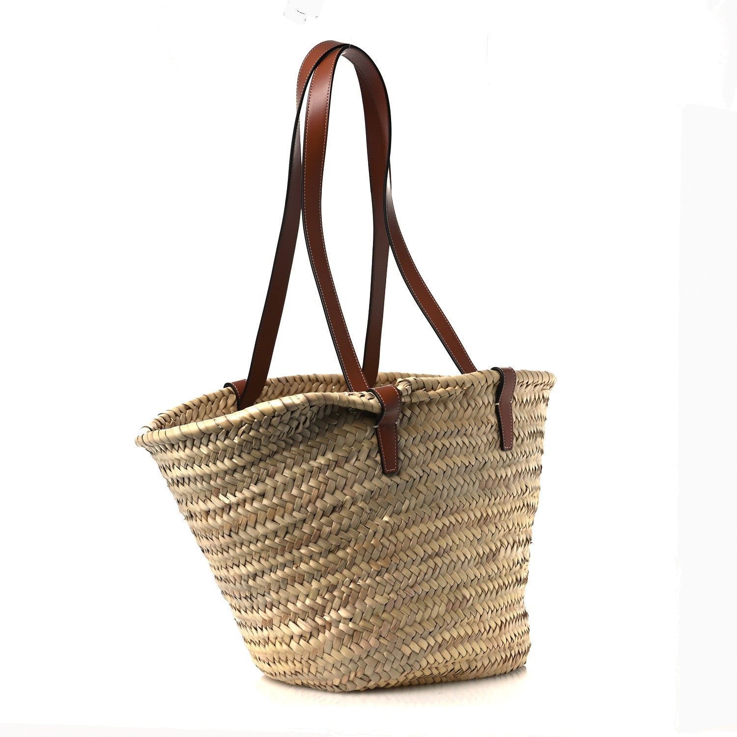Celine Raffia Calfskin Triomphe Medium Panier Tan Tan 3 of 9