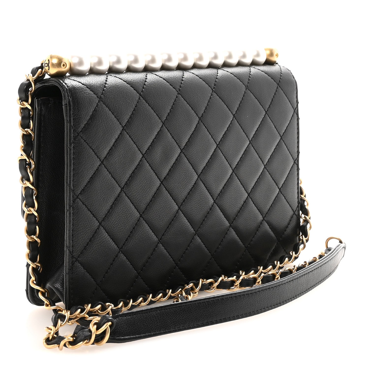 Chanel Goatskin Quilted Small Chic Pearls Flap Black 3 of 10