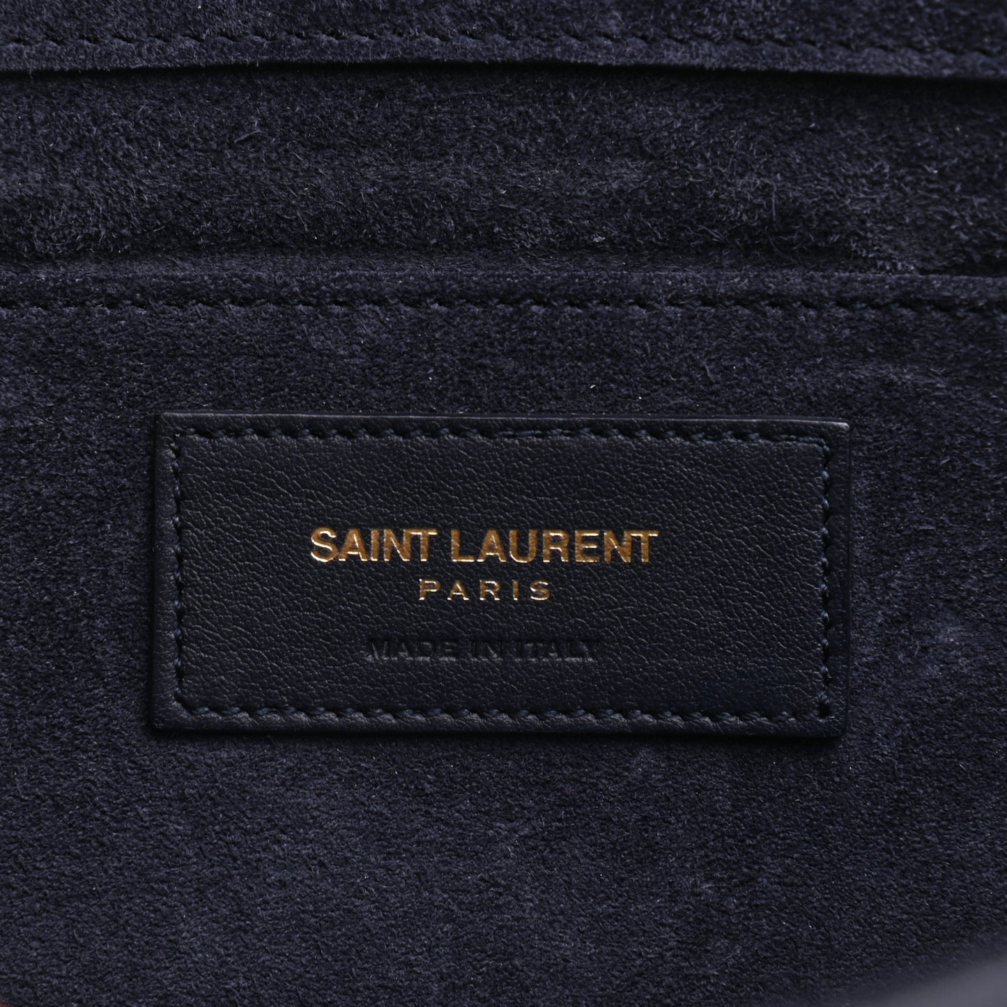 Calfskin Classic Y Ligne Clutch Navy