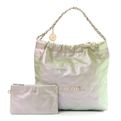 Chanel Iridescent Calfskin Quilted Chanel 22 Blue Green 1 of 11