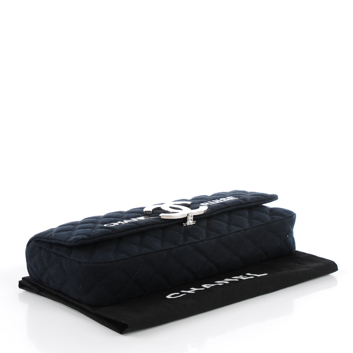 Canvas Quilted CC Cruise East West Flap Clutch Black
