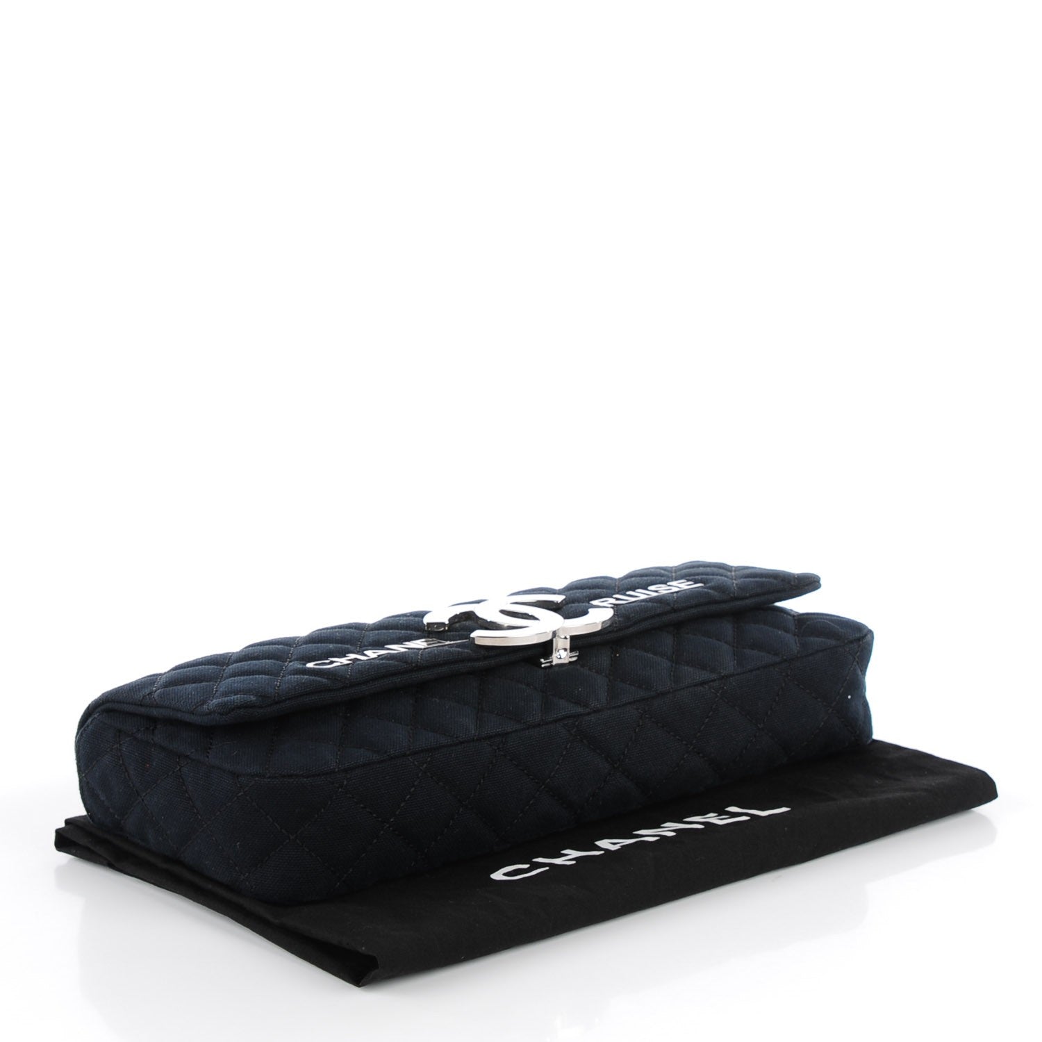 Chanel Canvas Quilted CC Cruise East West Flap Clutch Black 4 of 8