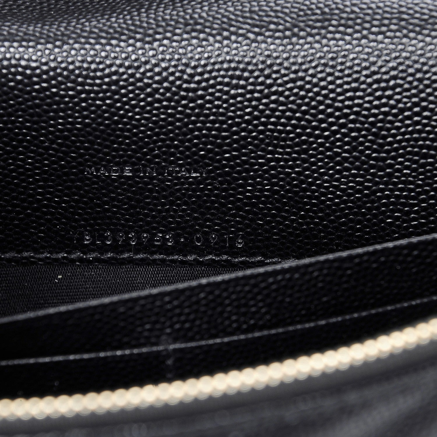 Saint Laurent Grain De Poudre Matelasse Chevron Monogram Envelope Chain Wallet Black 8 of 8