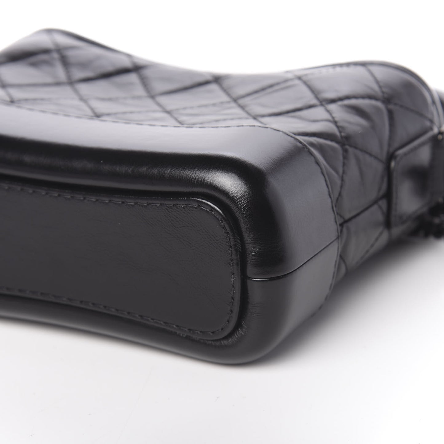 Aged Calfskin Quilted Small Gabrielle Hobo So Black