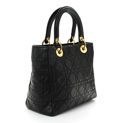 Christian Dior Lambskin Cannage Medium Lady Dior Black 3 of 12