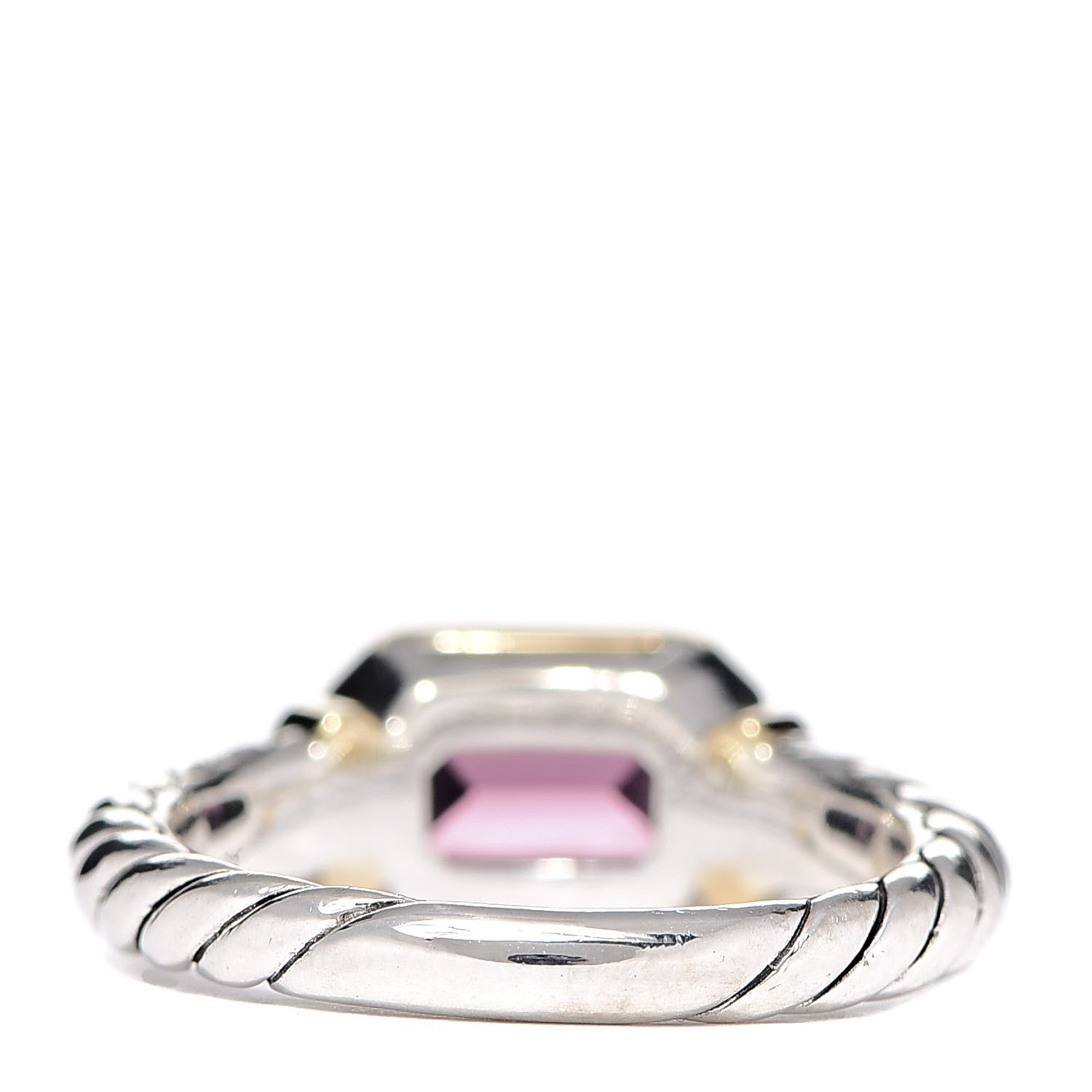 David Yurman Sterling Silver 18K Yellow Gold Rhodolite Novella Ring 56 7.75 4 of 6