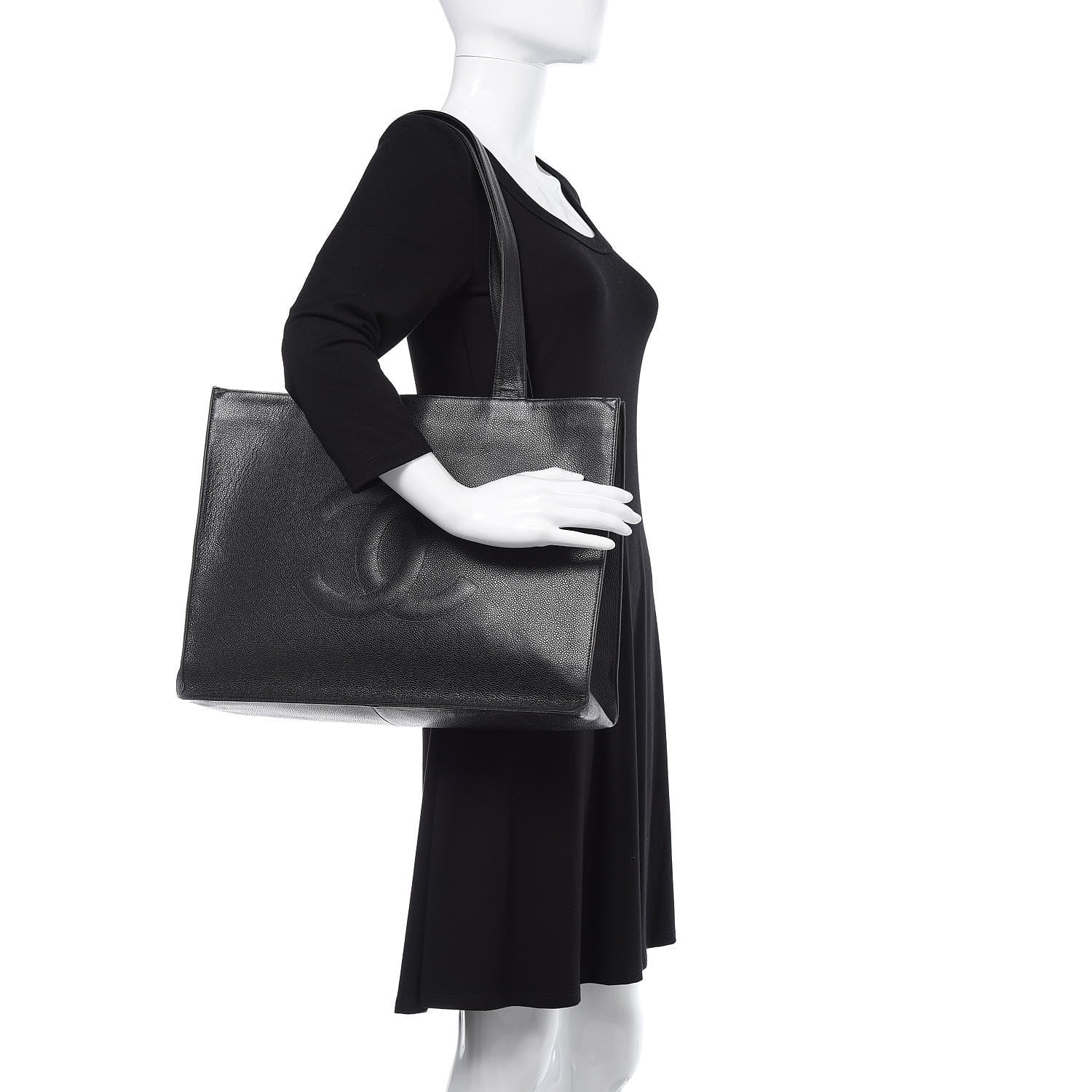 Chanel Caviar CC Tote Black 2 of 13