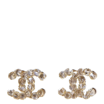 Chanel Crystal CC Earrings Light Gold 1 of 6