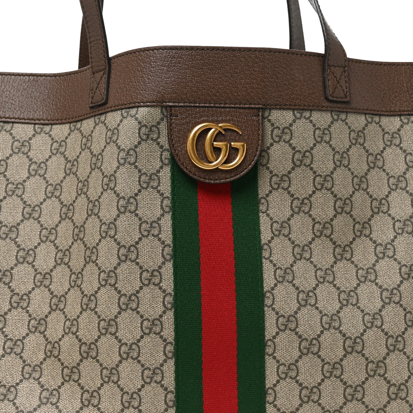 GG Supreme Monogram Web Ophidia Tote Brown