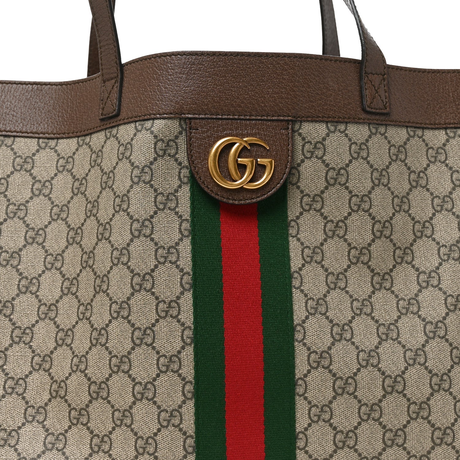 Gucci GG Supreme Monogram Web Ophidia Tote Brown 7 of 12