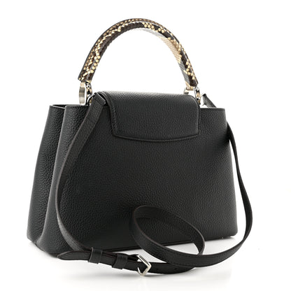 Louis Vuitton Taurillon Snakeskin Capucines PM Black 3 of 9