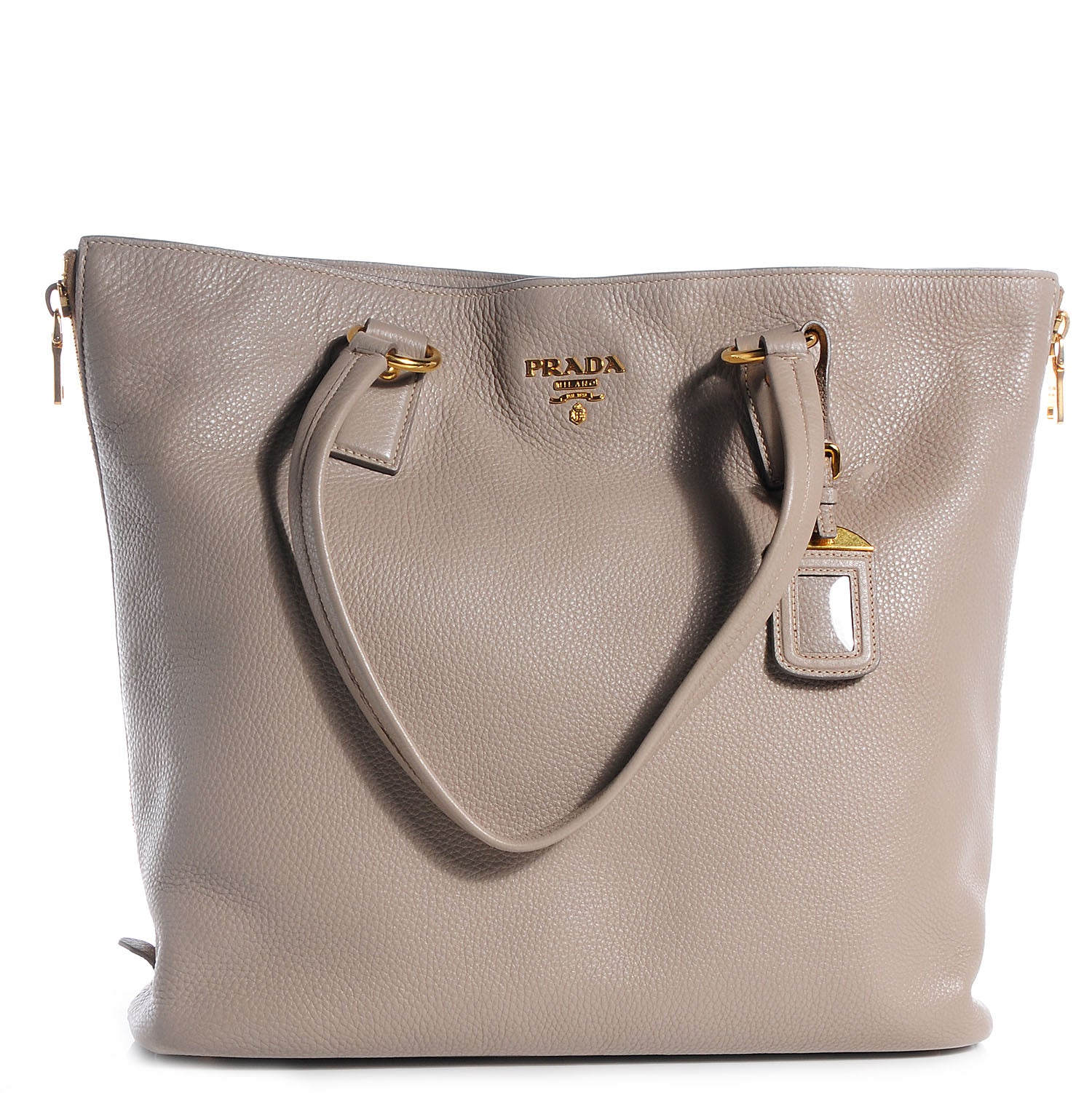 Prada Vitello Daino Side Zip Tote Pomice 1 of 10