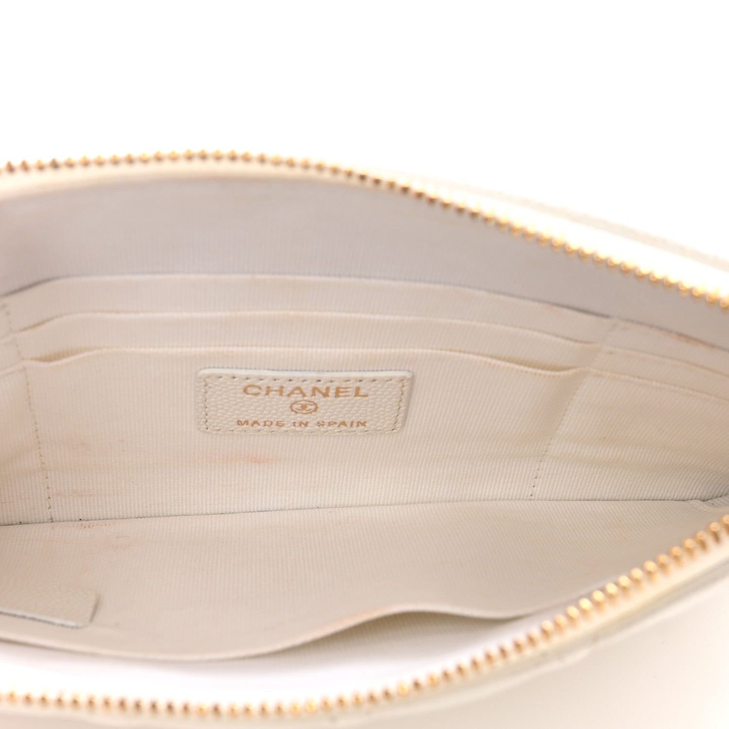 Chanel Caviar Quilted Cosmetic Case White 5 of 8