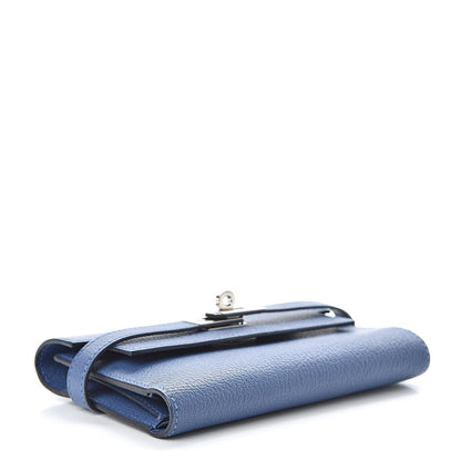 Hermes Chevre Mysore Medium Kelly Wallet Bleu Agate 4 of 8