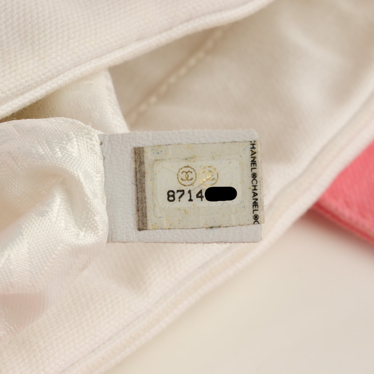 Canvas CC Handbag White Pink