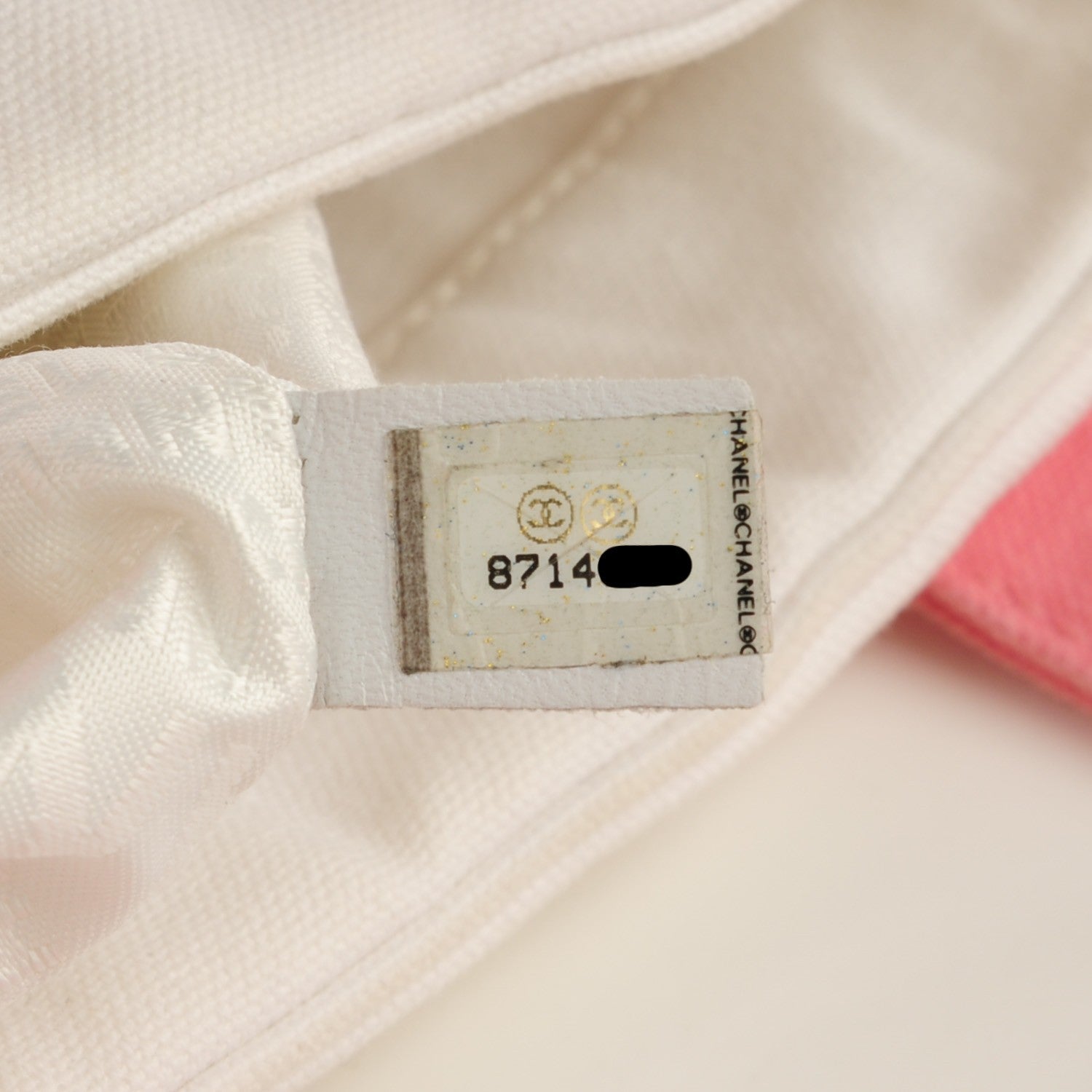 Chanel Canvas CC Handbag White Pink 7 of 7