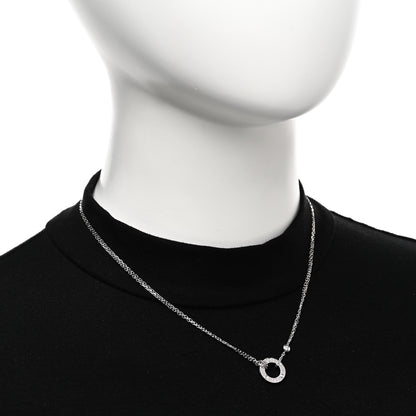 Cartier 18K White Gold 2 Diamond LOVE Necklace 2 of 4