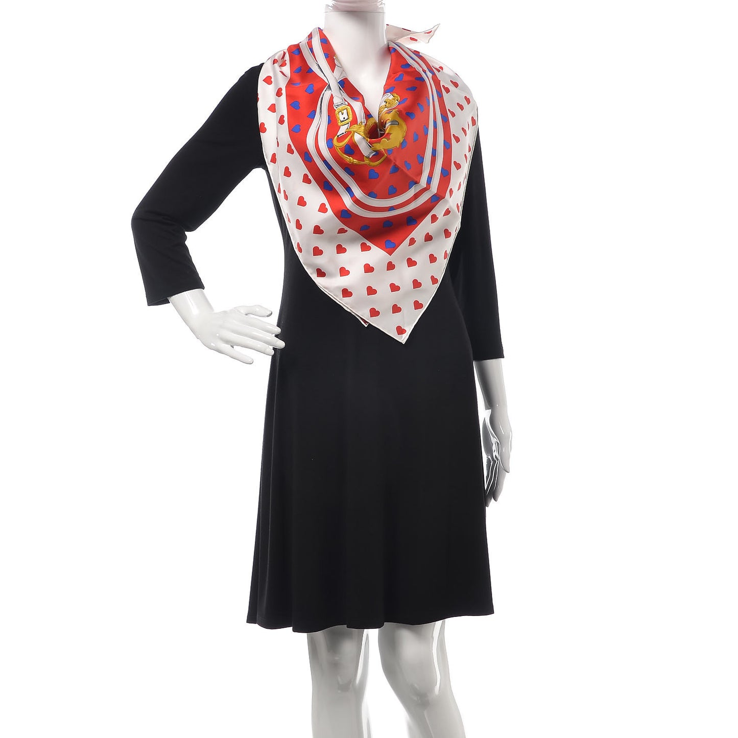 Silk Brides De Gala Love Scarf 90 Rouge Vif Marine White
