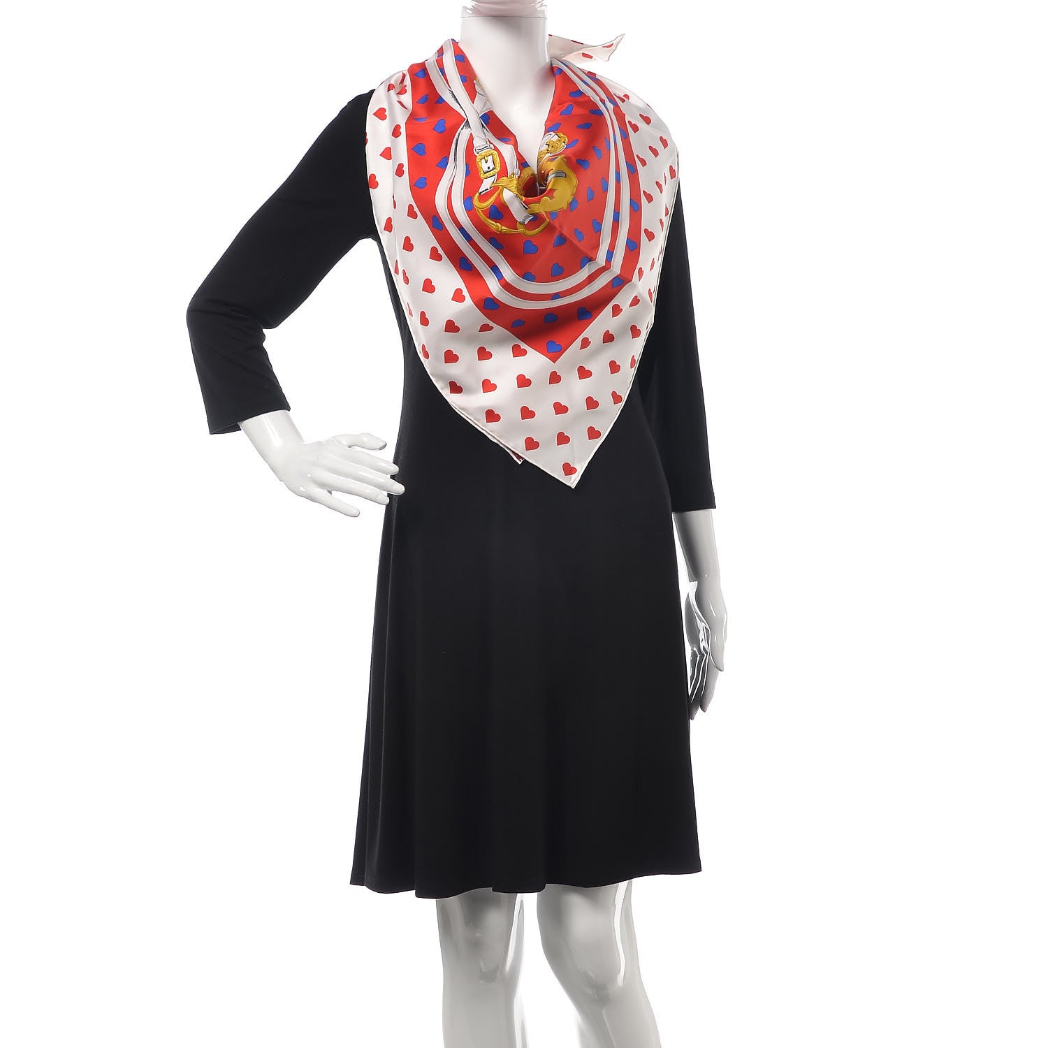 Hermes Silk Brides De Gala Love Scarf 90 Rouge Vif Marine White 2 of 5