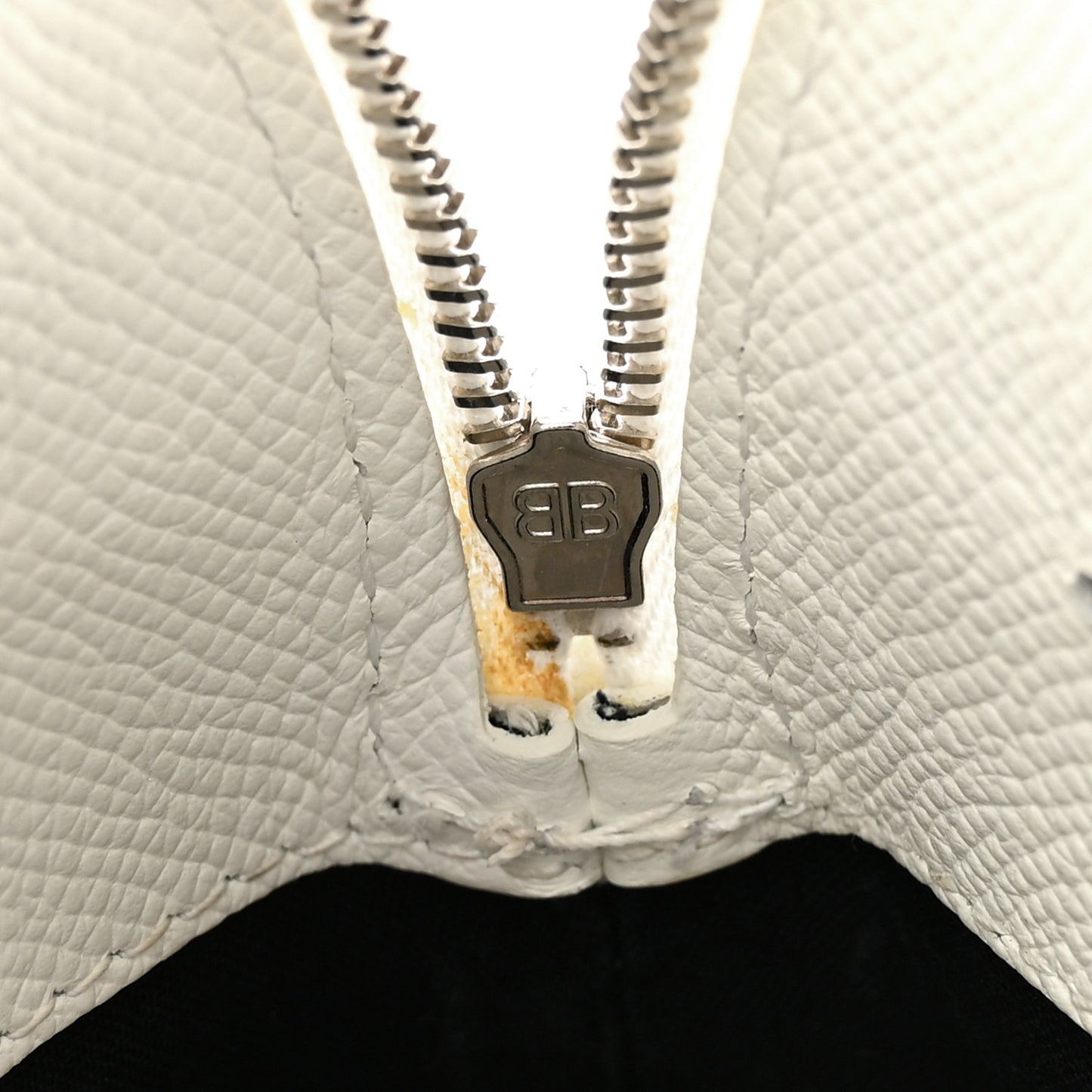Grained Calfskin XXS Ville Top Handle Bag White Black