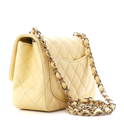 Chanel Lambskin Quilted Mini Square Flap Light Yellow 3 of 12
