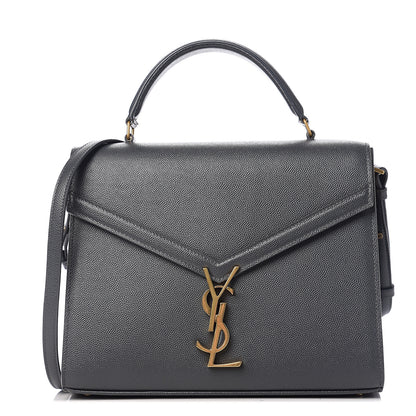 Saint Laurent Grain de Poudre Medium Classic Monogram Cassandra Top Handle Dark Smog 1 of 11