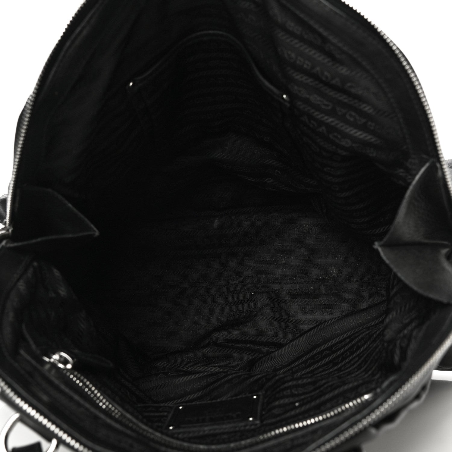Prada Soft Calf Pleated Tote Black 5 of 21