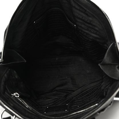 Prada Soft Calf Pleated Tote Black 5 of 21