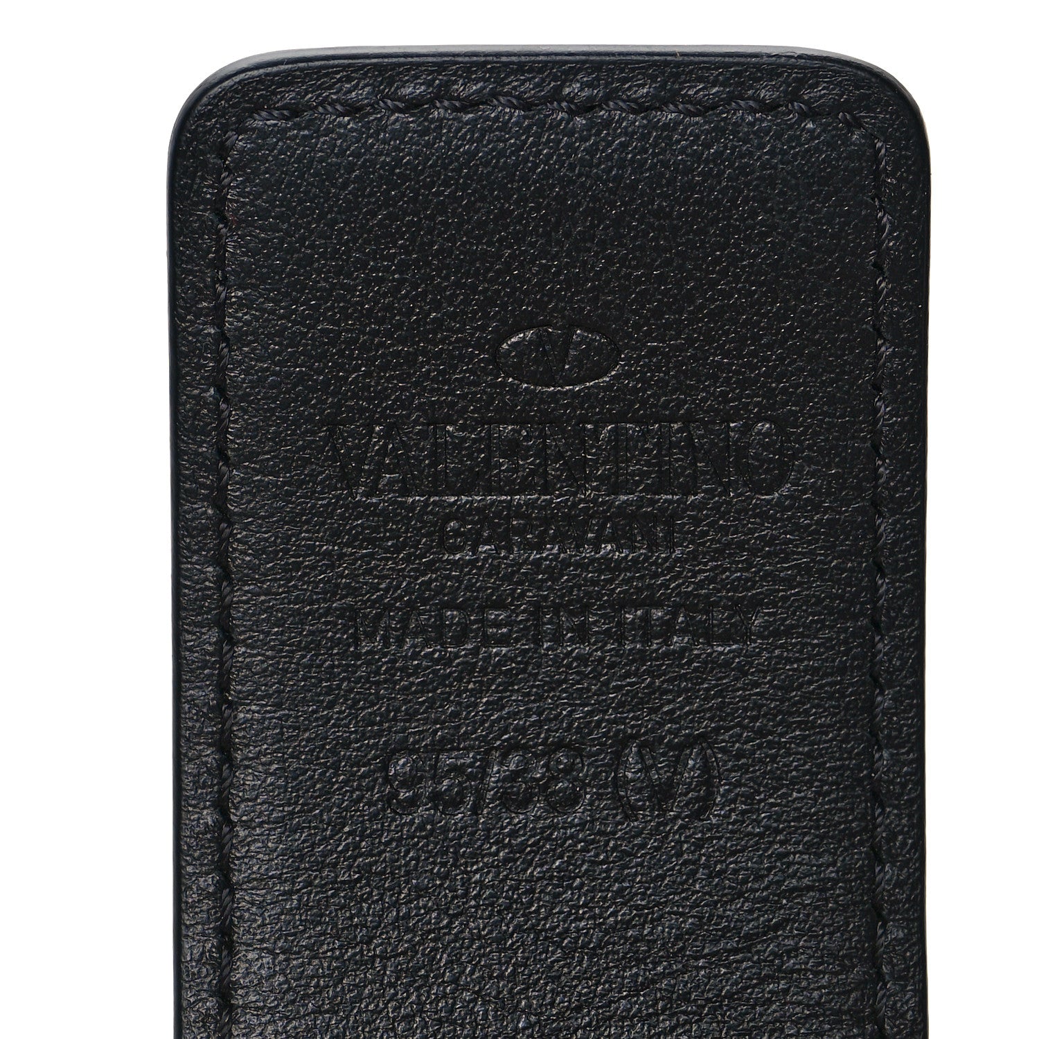 Valentino Garavani Glossy Calfskin VLogo Belt 95 38 Black 5 of 5