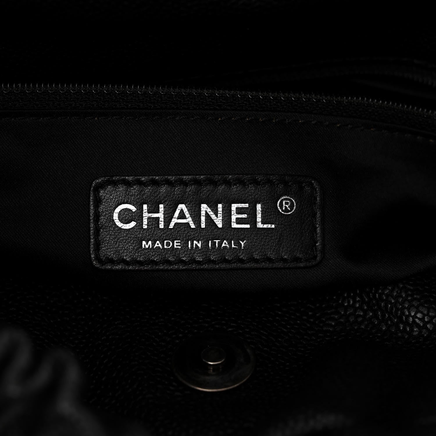 Chanel Distressed Glazed Caviar Quilted Large Elastic Tote Black 6 of 10