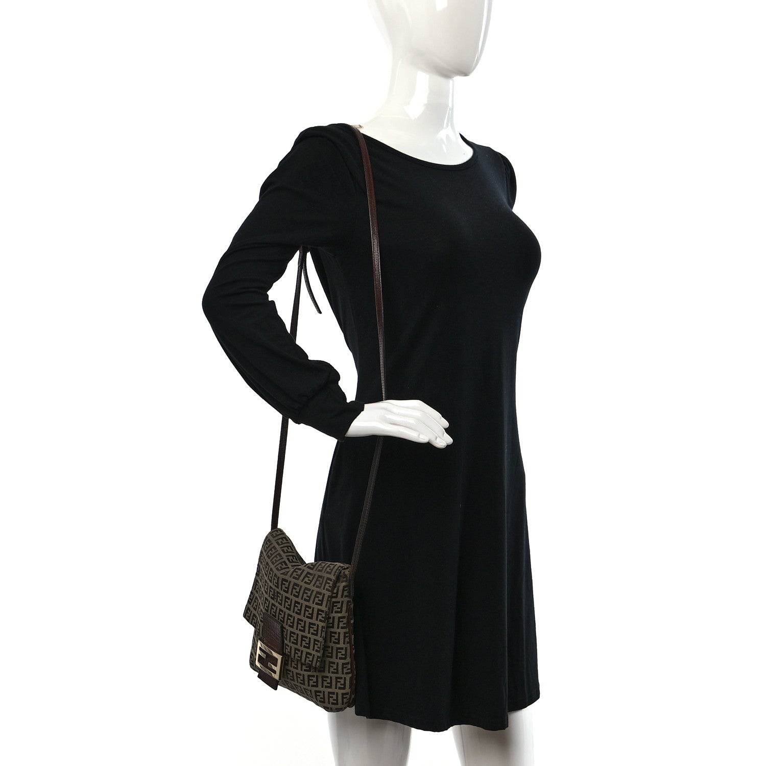 Fendi Zucchino Vitello Tube Messenger Bag Mogano Panna Bruciato 2 of 10