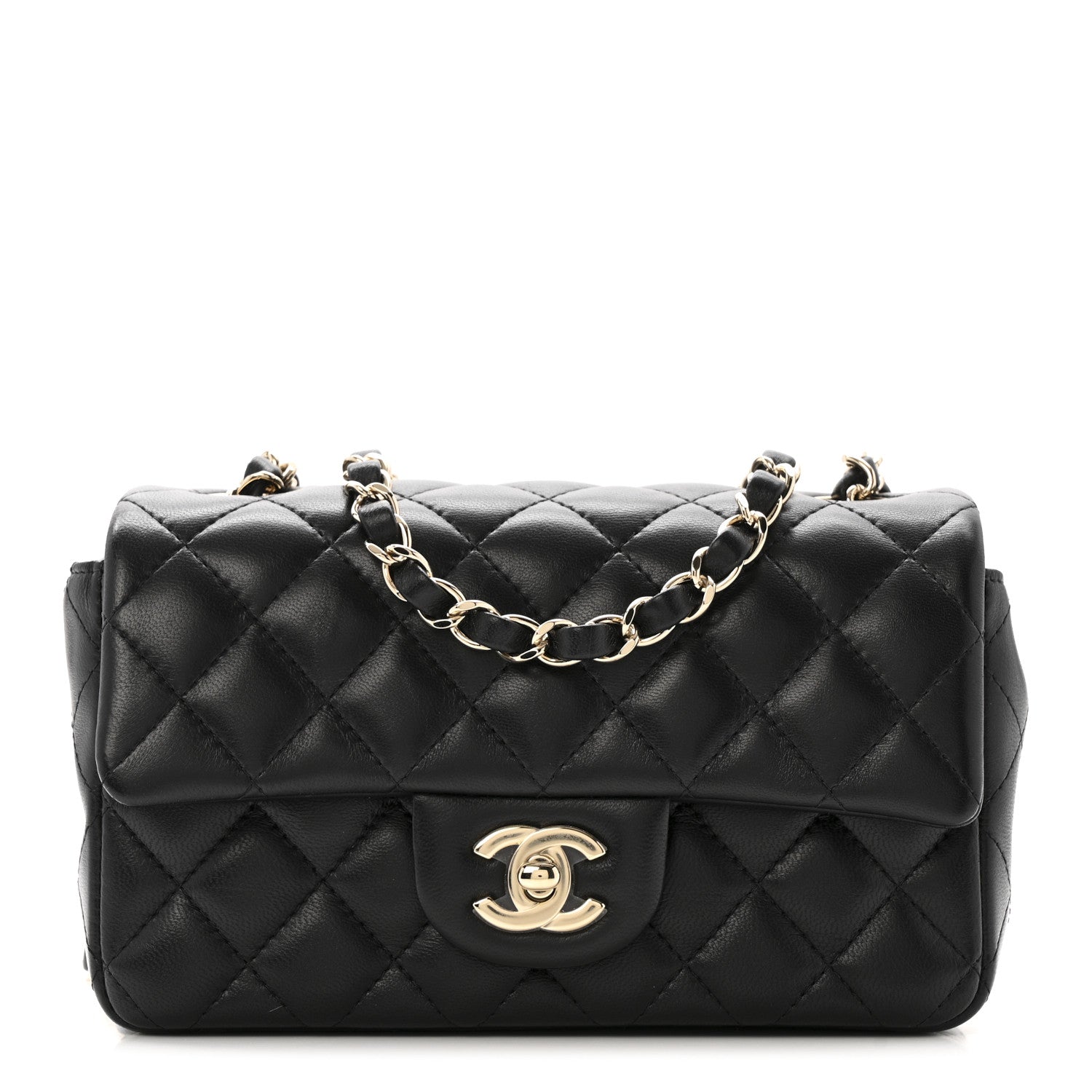 Chanel Lambskin Quilted Mini Rectangular Flap Black 1 of 11