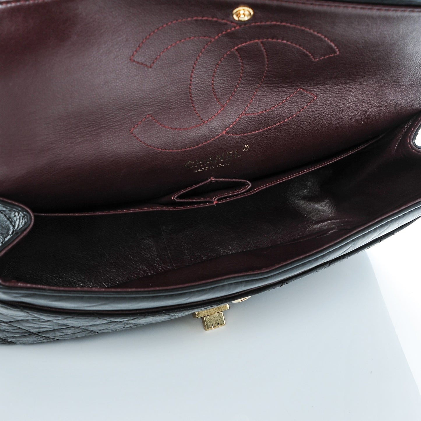 Aged Calfskin Quilted 2.55 Reissue 226 Flap Black