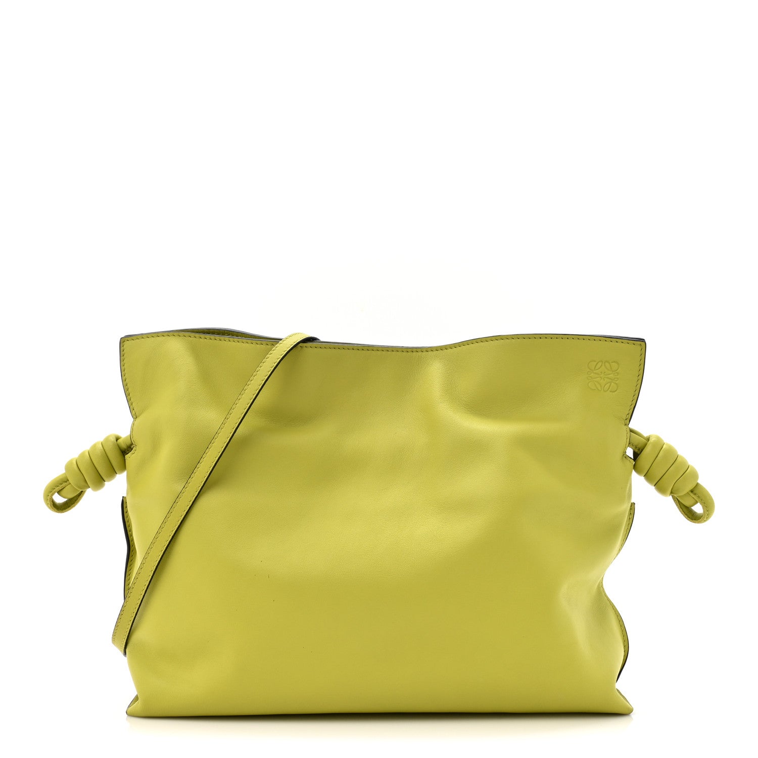 Loewe Nappa Medium Flamenco Knot Bag Lime Yellow 1 of 12