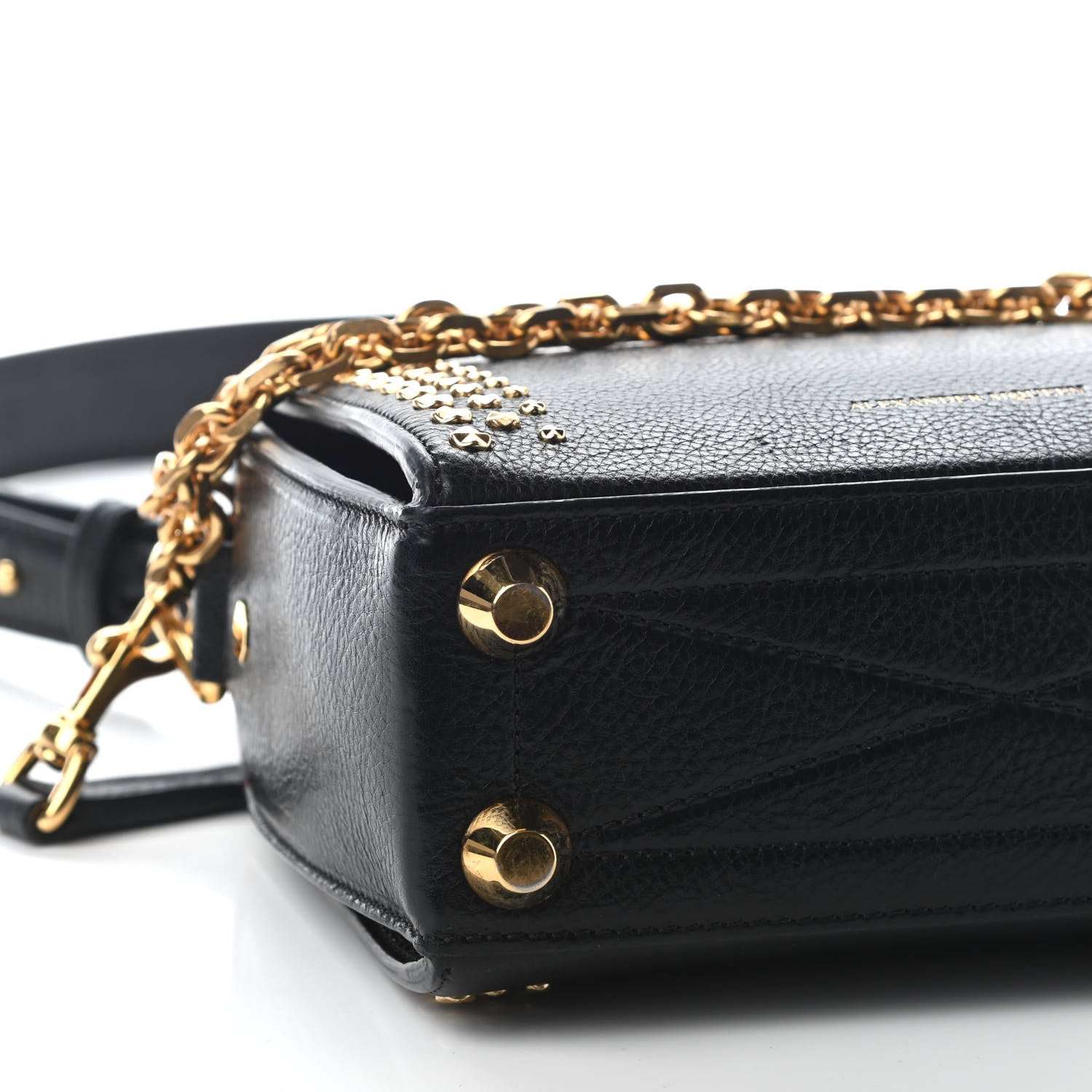 Alexander McQueen Grained Calfskin Studded Box Shoulder Bag 16 Black 7 of 8