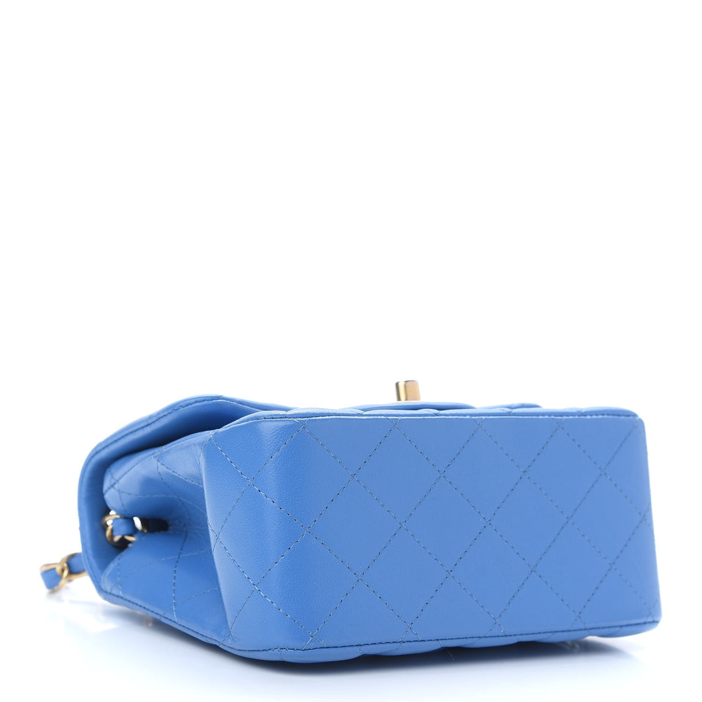 Lambskin Quilted Mini Square Flap Blue