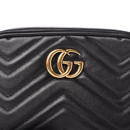 Gucci Calfskin Matelasse Mini GG Marmont Wrist Wallet Black 10 of 10