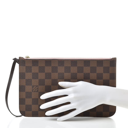Louis Vuitton Damier Ebene Neverfull MM GM Pochette Rose Ballerine 2 of 8