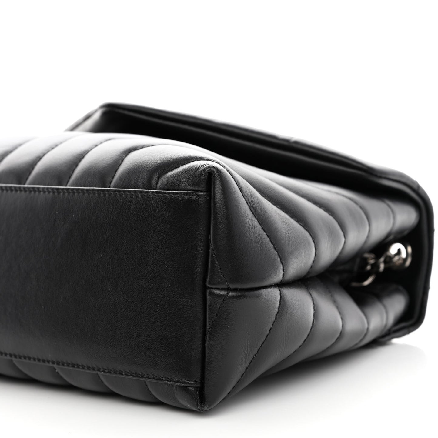Calfskin Y Quilted Monogram Small Loulou Chain Satchel Black