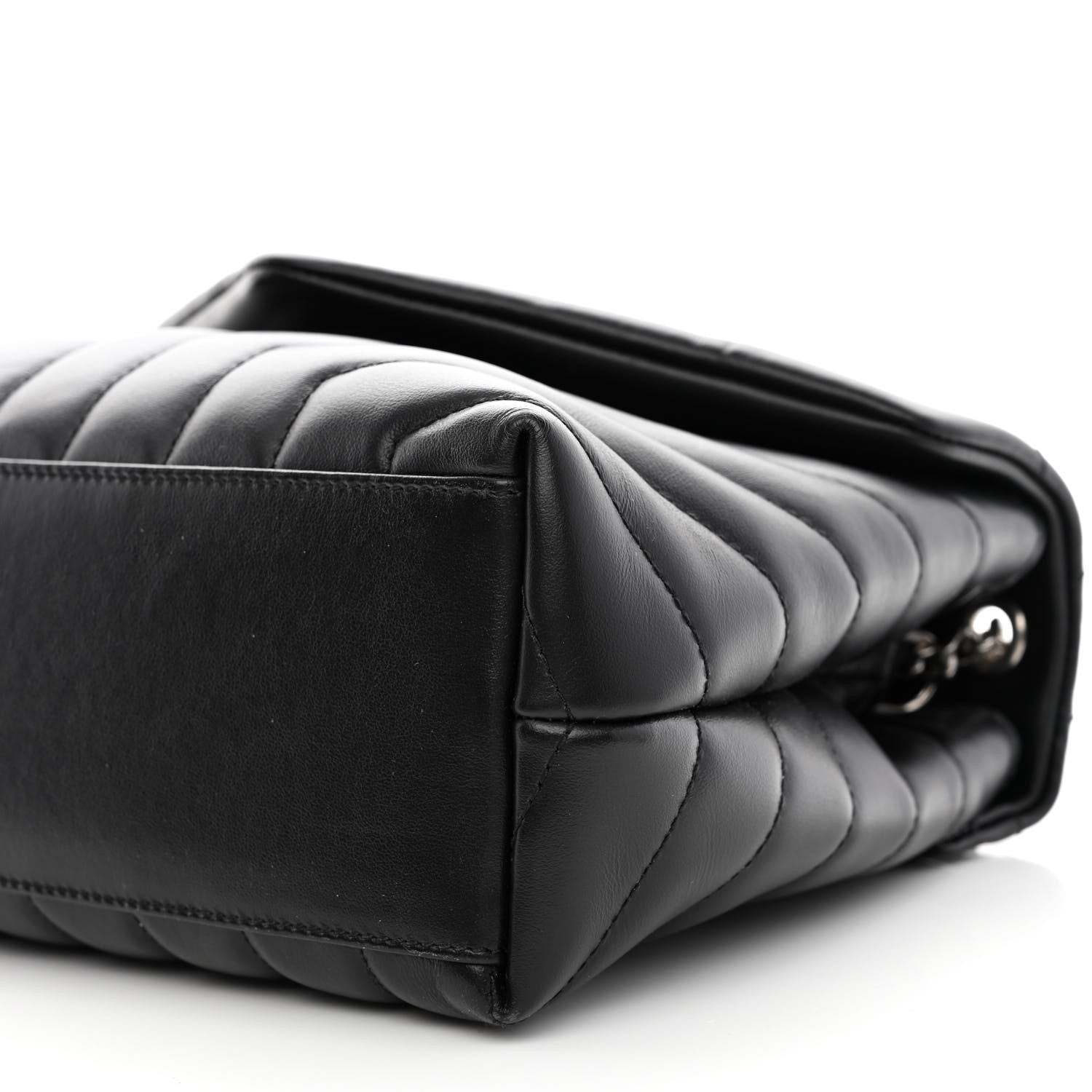 Saint Laurent Calfskin Y Quilted Monogram Small Loulou Chain Satchel Black 9 of 11