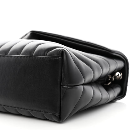 Saint Laurent Calfskin Y Quilted Monogram Small Loulou Chain Satchel Black 9 of 11