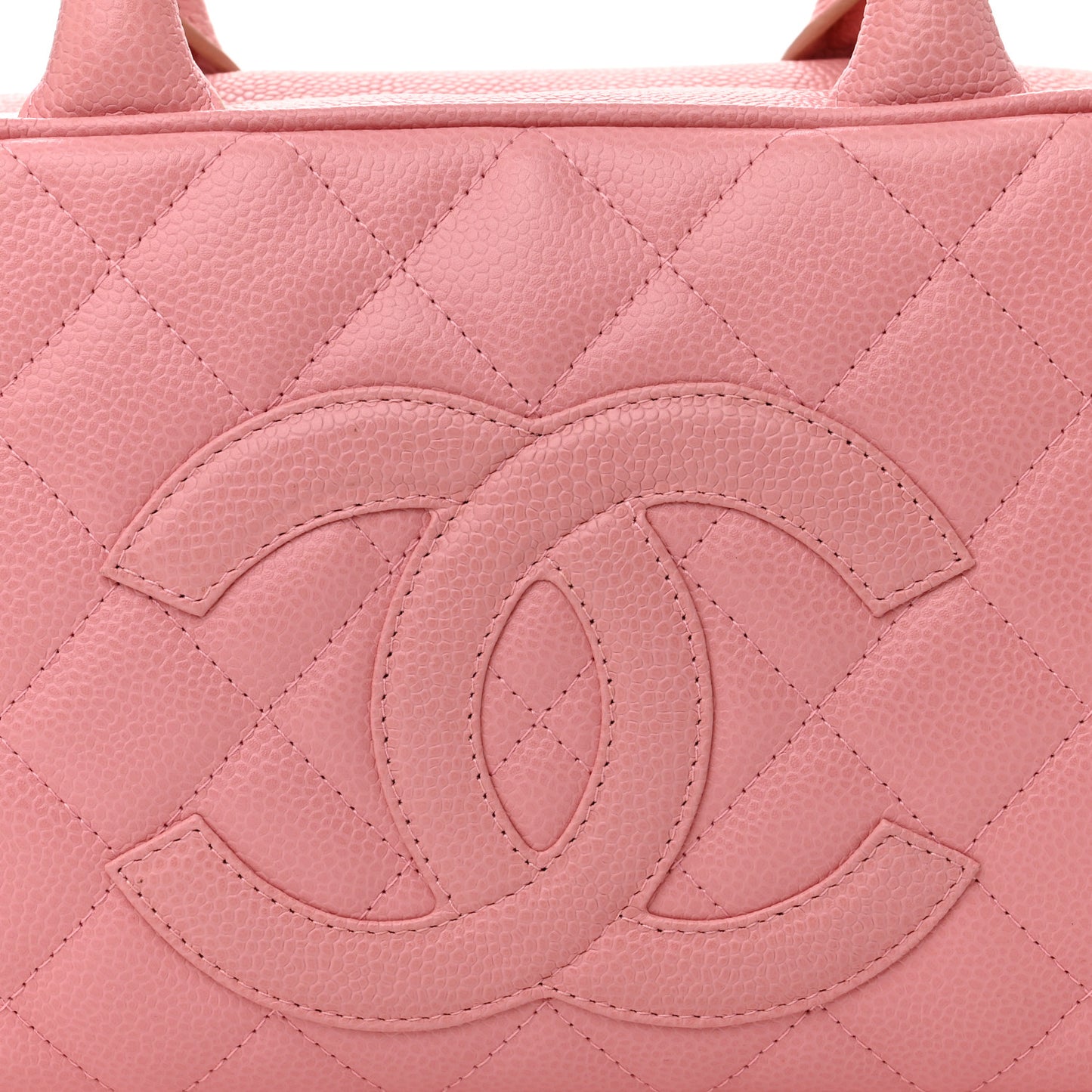 Caviar Quilted Small Bowler Pink