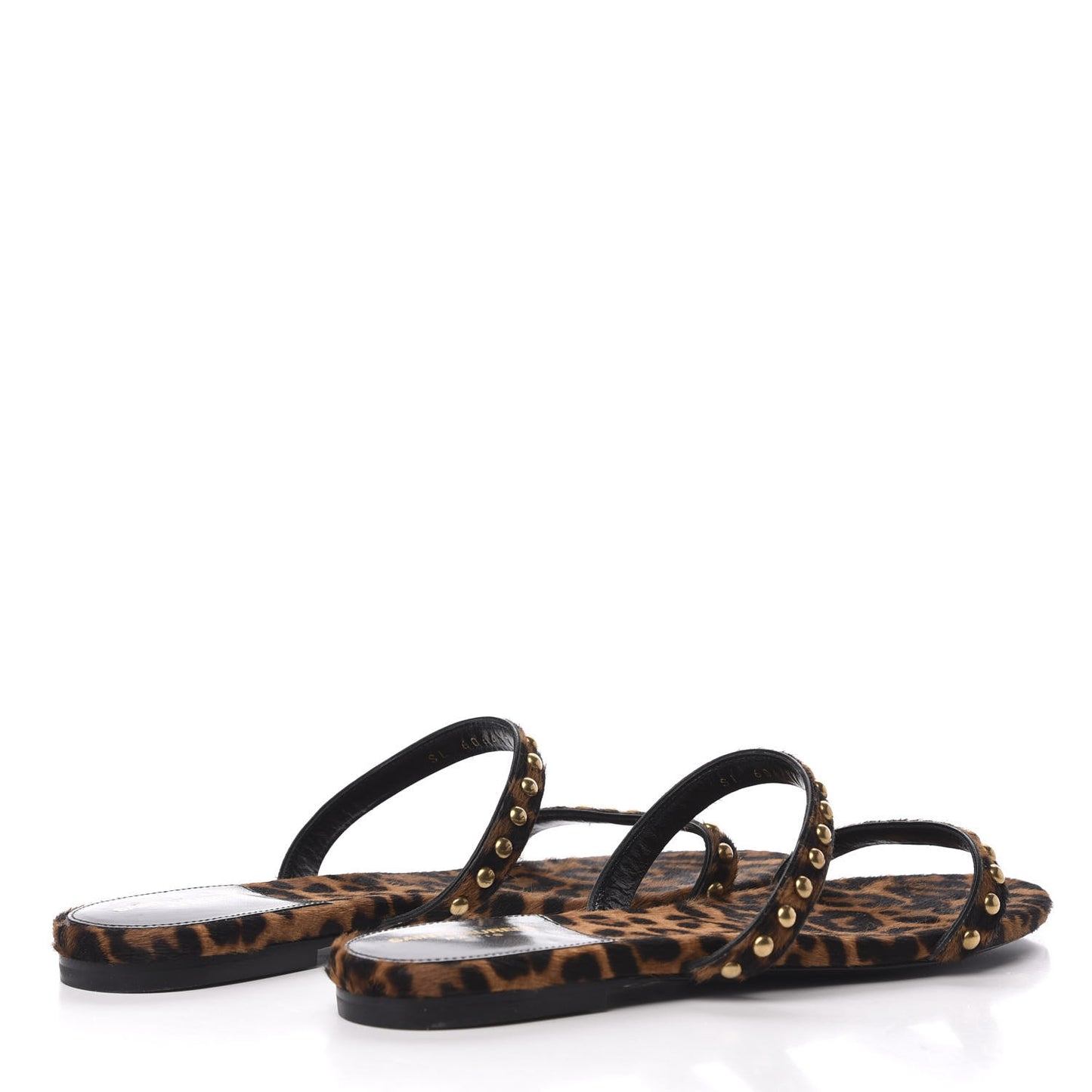 Calf Hair Embellished Kiki Sandals 38.5 Leopard