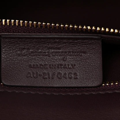 Salvatore Ferragamo Suede Calfskin Vera Bow Crossbody Bag Dark Bordeaux 7 of 11
