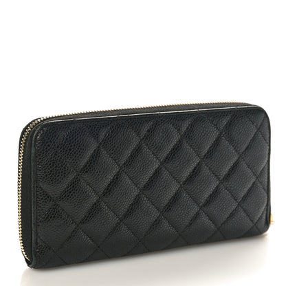 Chanel Caviar Quilted Large Gusset Zip Around Wallet Black 3 of 11