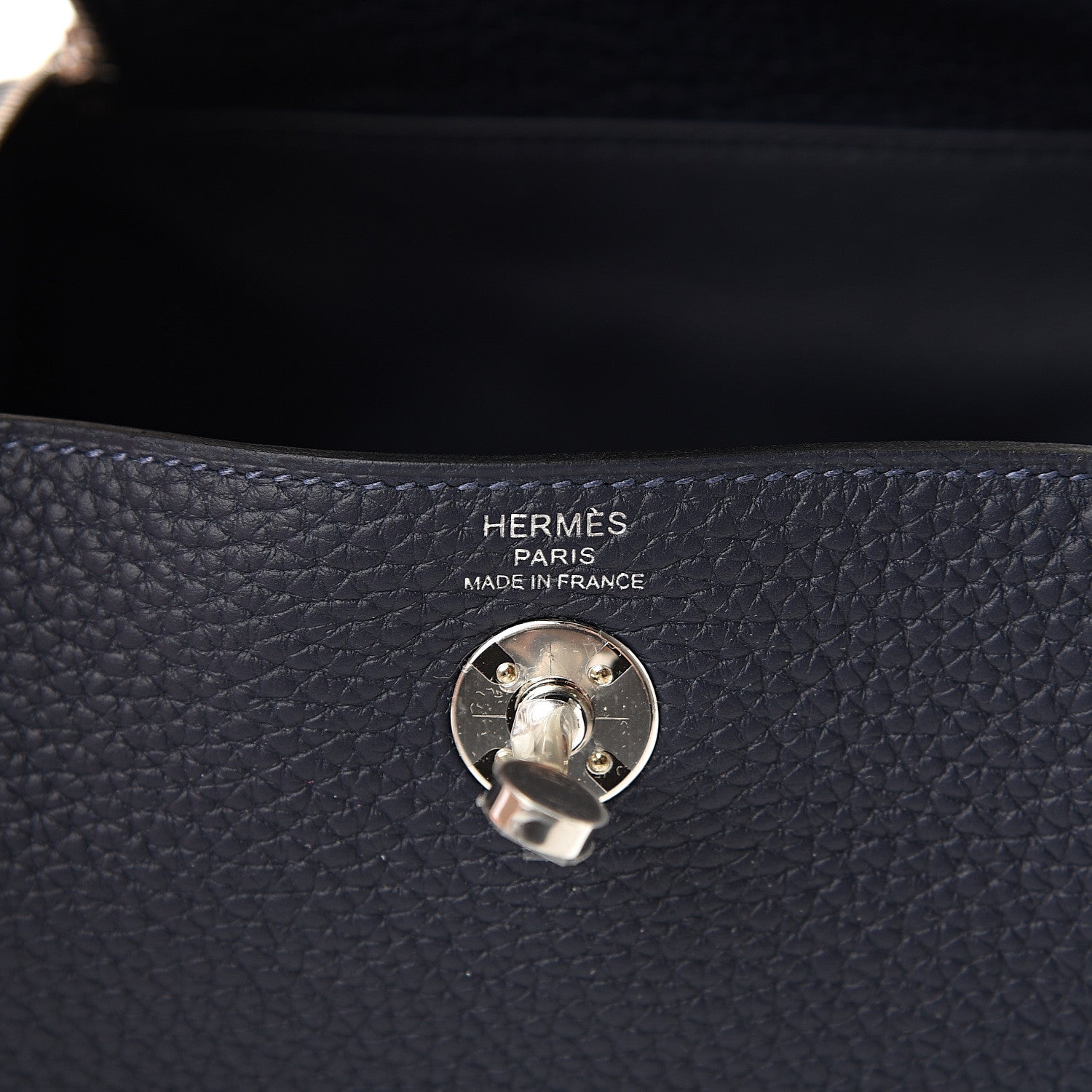 Hermes Taurillon Clemence Mini Lindy 20 Bleu Nuit 5 of 10