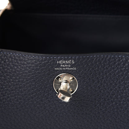 Hermes Taurillon Clemence Mini Lindy 20 Bleu Nuit 5 of 10