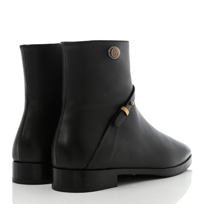 Gucci Calfskin Womens GG Ankle Boots 37.5 Black 4 of 8