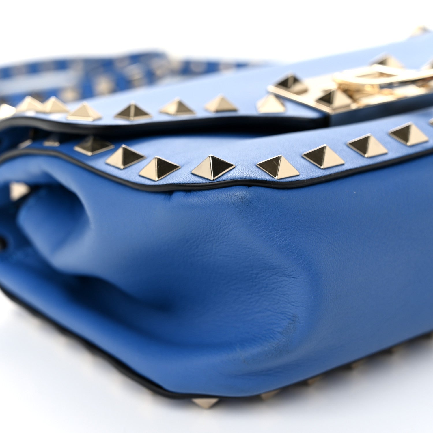 Valentino Garavani Vitello Mini Rockstud Flap Saddle Crossbody Bag Parrot 9 of 10